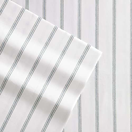 Stone Cottage - Queen Sheets, Cotton Percale Bedding Set, Crisp & Cool Home Decor (Trenton Stripe Green, Queen) - Image 3
