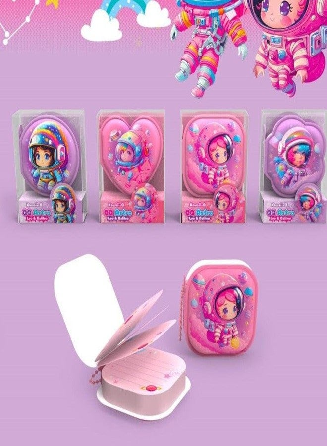 Mini Squishy Pocket Diary | Kawaii Keychain Designs | Multipurpose Mini Notebook for Journaling, Notes, Drafting | Small Diary for Kids & Adults (2, Heart (1Blue & 1Pink)) - Image 5