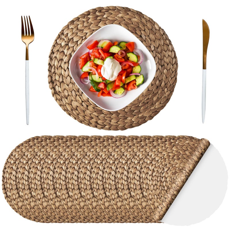 Sinmoe 100 Pack Disposable Paper Placemats Bulk 13 Inch Paper Placemats Disposable Charger Plates Table Place Mats for Dinner Wedding Birthday Summer Spring Party Dinner TablewareWoven