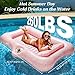 HeySplash Inflatable Pool Float Lounge Large Inflatable Pool Floats Boat for Adults with Cup Holder Detachable Pillow Tanning Pool Lounger Float for Outdoor Lake River Summer Water PartyPink Leaf - Image 4