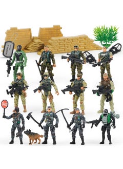 JOYIN JOYIN 16 PCs Army Men Playset with 12 Realistic Army Ranger Men Action Figures and Weapon Gear Accessories, Military Soldiers Action Figures Playset for Boys Gift  - Image 1