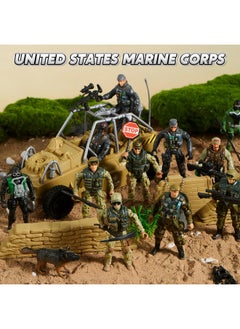 JOYIN JOYIN 16 PCs Army Men Playset with 12 Realistic Army Ranger Men Action Figures and Weapon Gear Accessories, Military Soldiers Action Figures Playset for Boys Gift  - Image 5