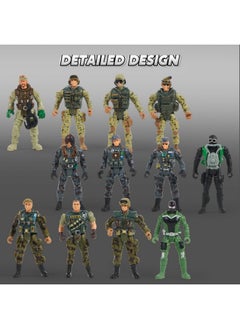 JOYIN JOYIN 16 PCs Army Men Playset with 12 Realistic Army Ranger Men Action Figures and Weapon Gear Accessories, Military Soldiers Action Figures Playset for Boys Gift  - Image 2