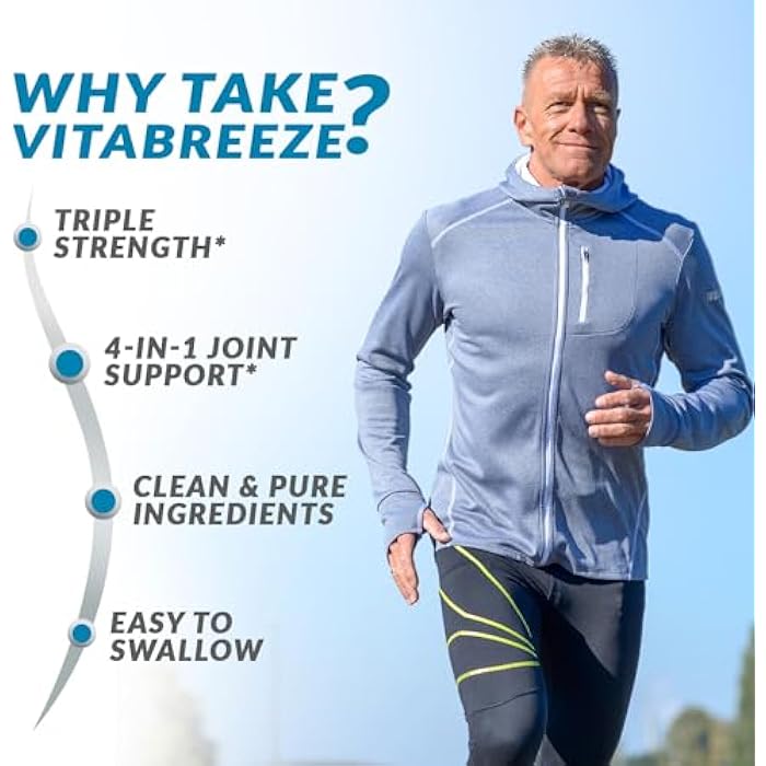 VitaBreeze Glucosamine Chondroitin, MSM & Turmeric Dietary Supplement - 248 Capsules - Image 4