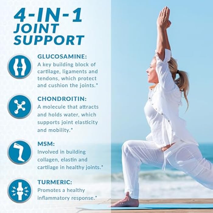 VitaBreeze Glucosamine Chondroitin, MSM & Turmeric Dietary Supplement - 248 Capsules - Image 3