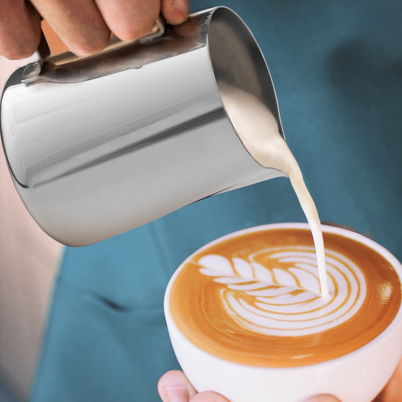 Zulay Kitchen Zulay Milk Frother Cup 350ml/600ml/950ml (12oz/20oz/32oz) - Stainless Steel Frothing Pitcher With Latte Art Pen - Laser-Welded Handle & Precise Measurement Markings - 32oz  - Image 2