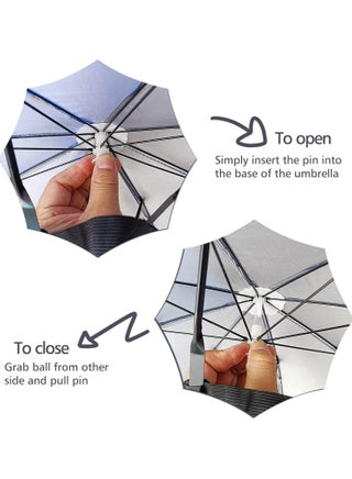Umbrella Hat 65CM Sunscreen Windproof Hands Free Head Cap UV Protection Hats Mounted Top Folding for Fishing Beach Golf Sunshade Outdoor, Blue - view 4