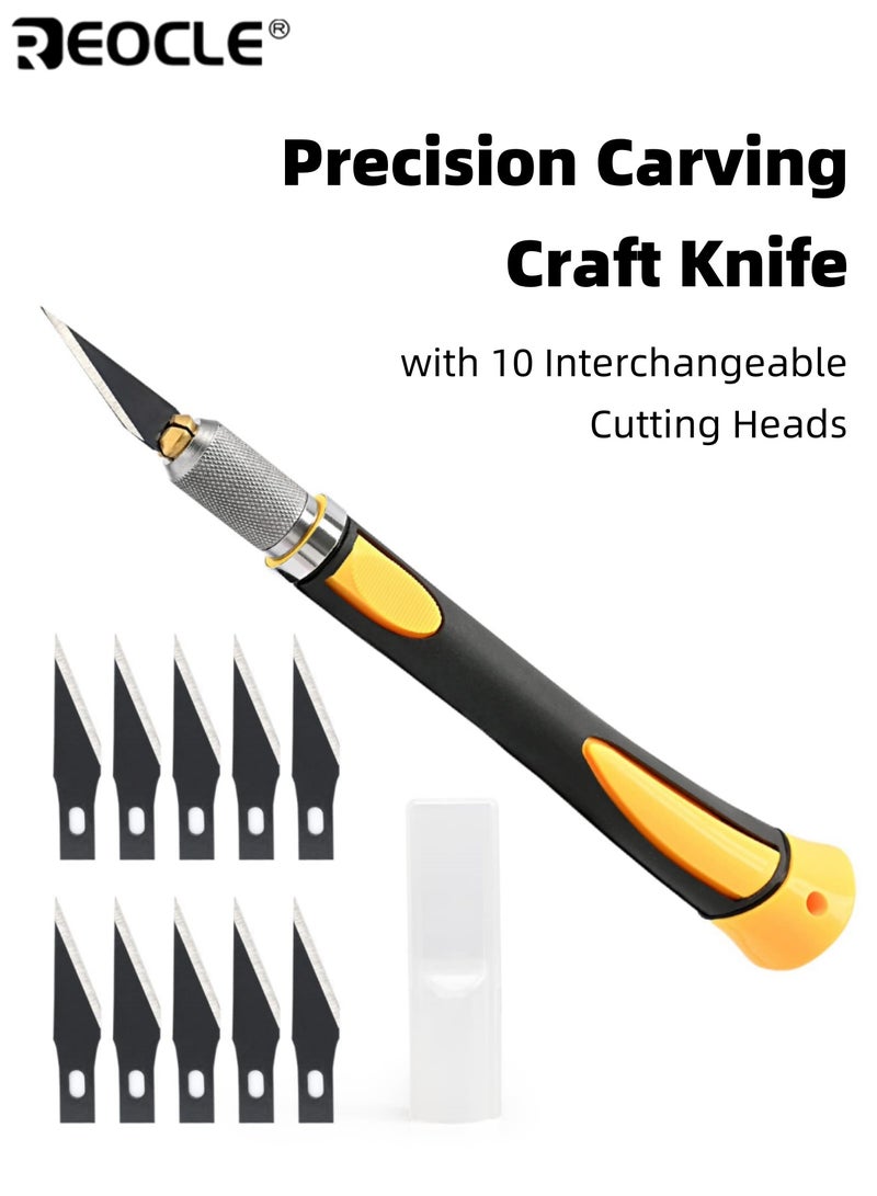 ريوكل مجموعة سكاكين هواية دقيقة مجموعة سكاكين Exacto مع 10 أداة سكين حلاقة دقيقة للهندسة المعمارية نمذجة قطع اليقطين سكرابوكينغ استنسل العمل الخشبي - Image 1