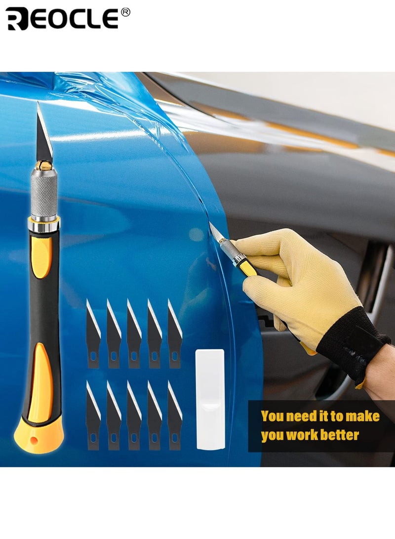 ريوكل مجموعة سكاكين هواية دقيقة مجموعة سكاكين Exacto مع 10 أداة سكين حلاقة دقيقة للهندسة المعمارية نمذجة قطع اليقطين سكرابوكينغ استنسل العمل الخشبي - Image 5