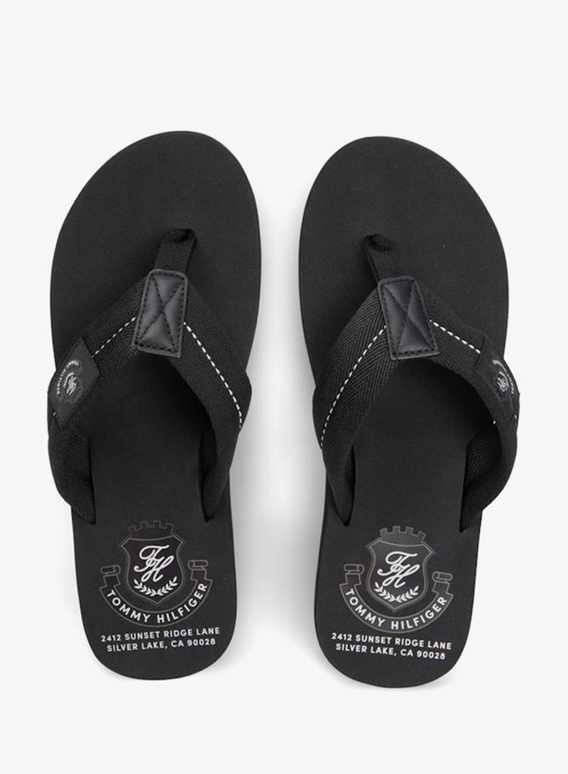 TOMMY HILFIGER Crest Patch Webbing Strap Flip-Flops - Image 5