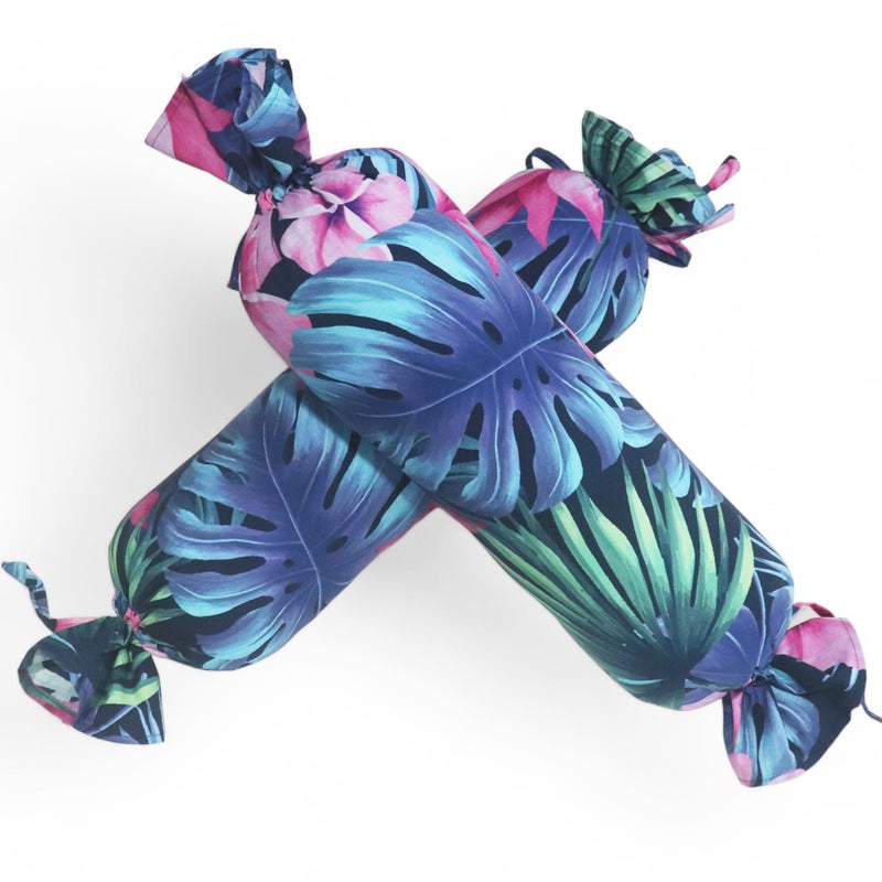 Kradyl Kroft Set of 2 Toddler Side Pillows | 100% Cotton Removable Covers | Leg and Playtime Pillows for Kids Above 12 Months (Tropika) - Image 1