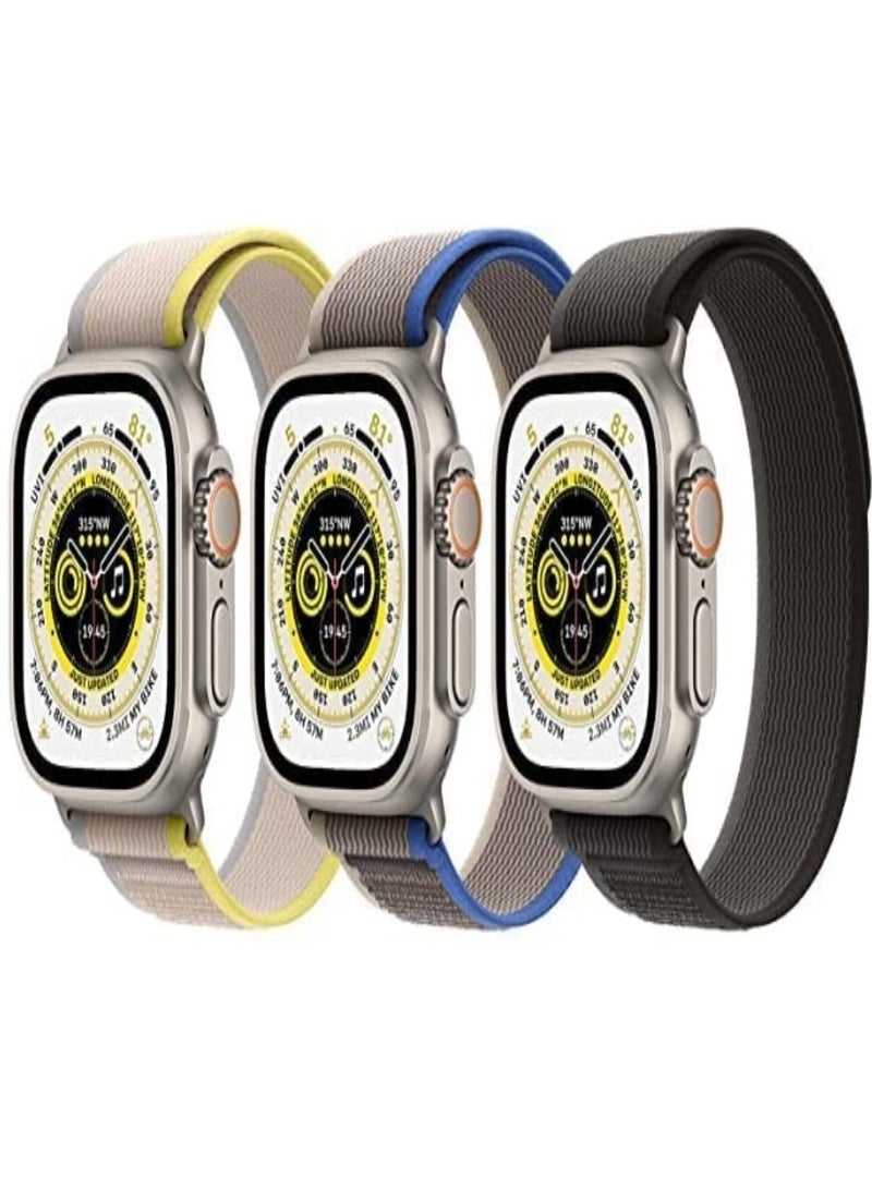 بيوينتي (عبوة من 3 ) سوار تريل لوب لساعة أبل الترا 1/2 49 مم 46 مم 45 مم 44 مم 42 مم سوار رياضي متوافق مع ساعة أي وتش أصدار 10 9 8 7 6 5 4 3 2 1 - Image 1