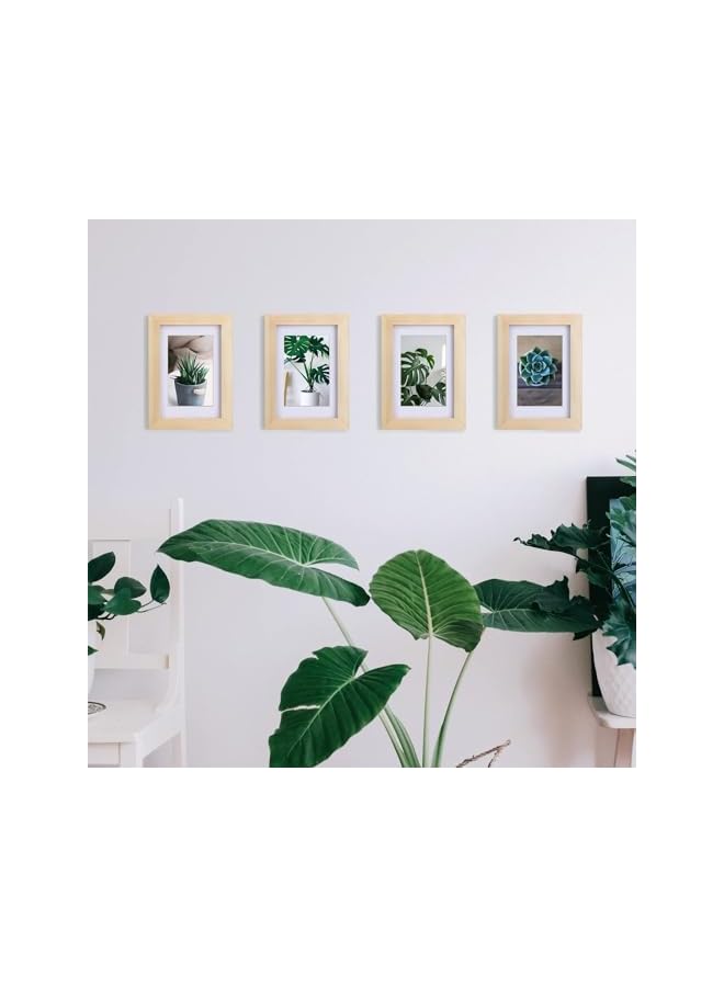 The Bros Versatile Wood 5x7 Picture Frame - Display 3.5x5/4x6 Photos with or Without Mat - Tabletop and Wall Mountable - Image 3