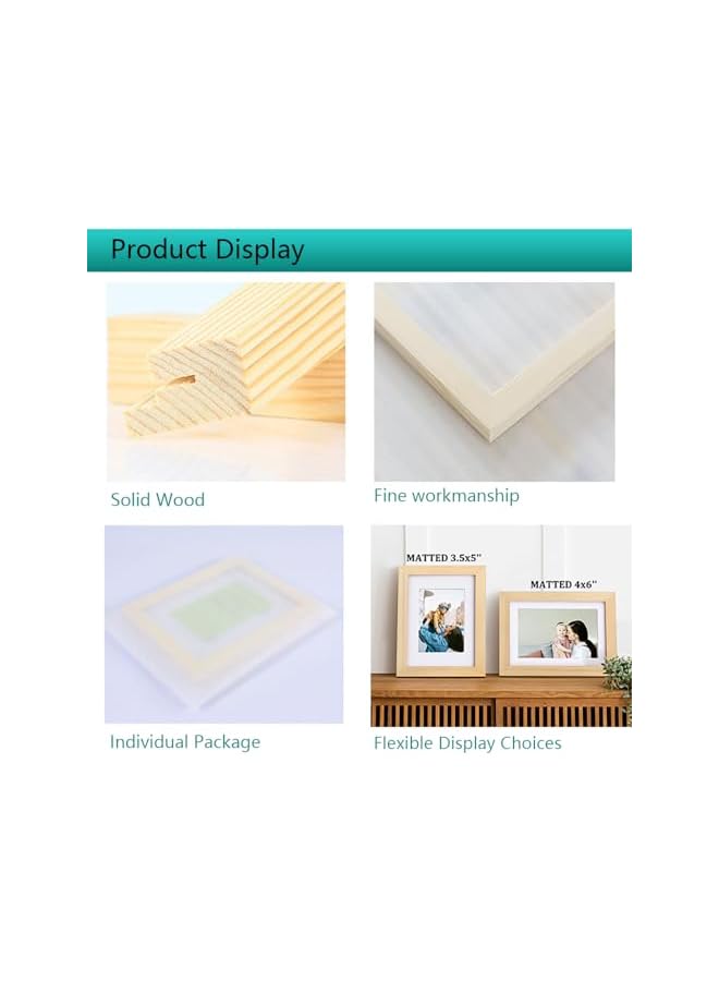 The Bros Versatile Wood 5x7 Picture Frame - Display 3.5x5/4x6 Photos with or Without Mat - Tabletop and Wall Mountable - Image 5
