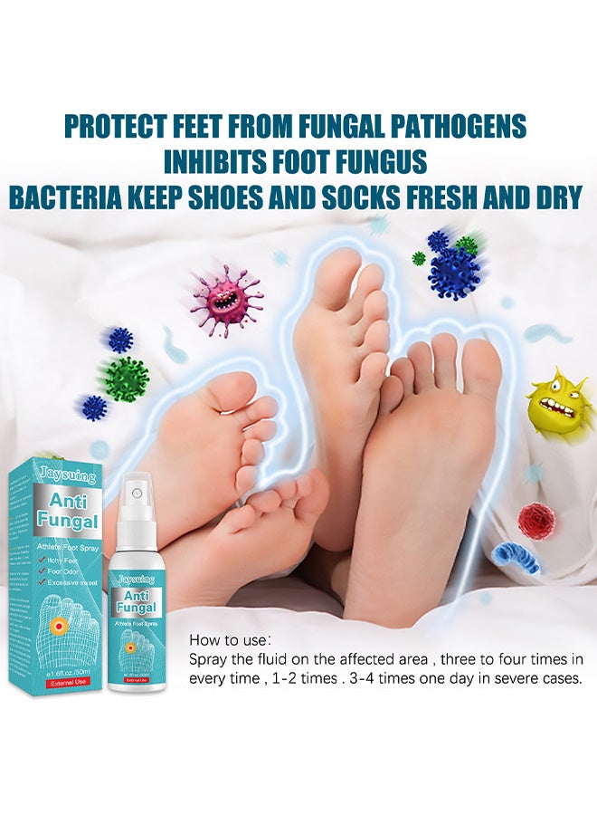 Jaysuing Anti Fungal Athletes Foot Treatment Spray, Anti-Fungi Treatment For Feet Itchy, Sweating, Peeling And Blisters, Natural Ingredients Foot Fungi Spray For Tinea Pedis 50ML - Image 5
