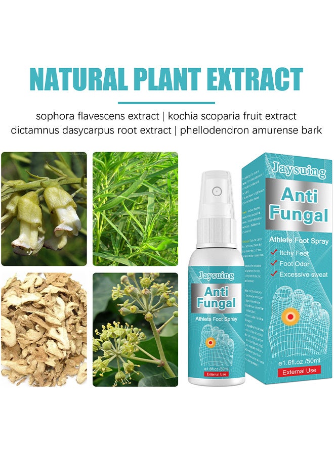 Jaysuing Anti Fungal Athletes Foot Treatment Spray, Anti-Fungi Treatment For Feet Itchy, Sweating, Peeling And Blisters, Natural Ingredients Foot Fungi Spray For Tinea Pedis 50ML - Image 3