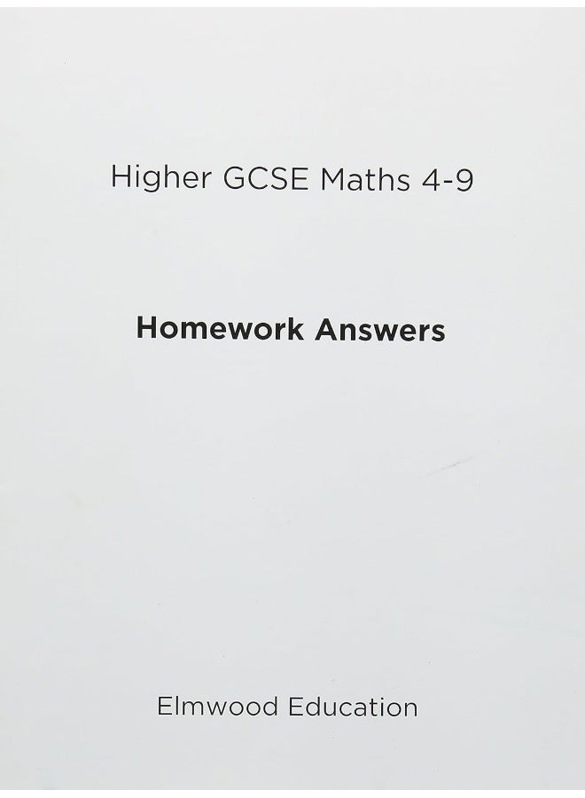 Higher GCSE Maths 4-9 Homework Answers 