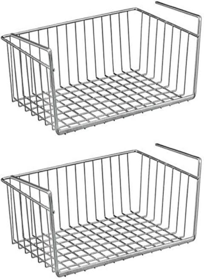 AKDC  Lightweight Metal Under Shelf Storage Basket (Large,40 X 26 X 14Cm) - 2 Pieces - Image 1