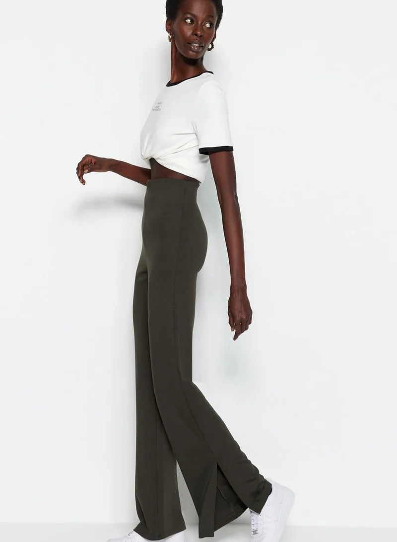 trendyol Flared Slit Hem Pants