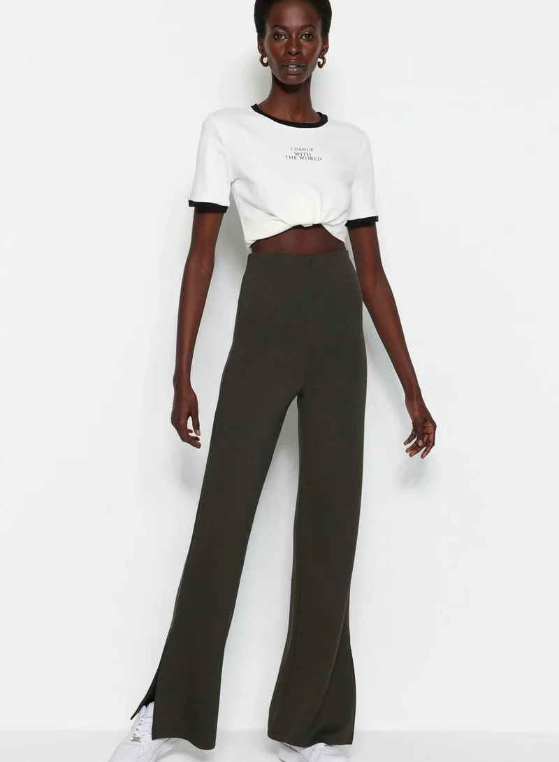 trendyol Flared Slit Hem Pants