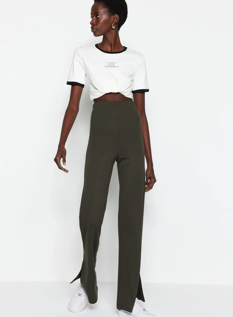trendyol Flared Slit Hem Pants