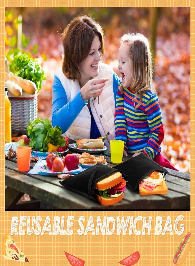 Reallnaive 4 Set Insulated Sandwich Bags Reusable Lunch Bags Small Thermal Snacks Pouch Washable Reusable for Picnic, Travel, Office, Classroom, School(1 Sizes,Basic Design) - Image 4