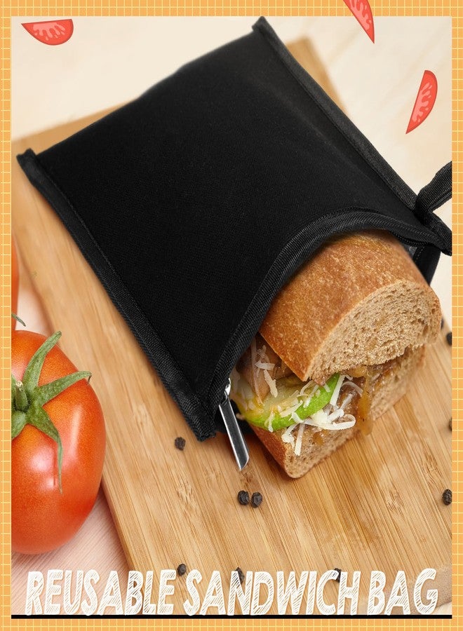 Reallnaive 4 Set Insulated Sandwich Bags Reusable Lunch Bags Small Thermal Snacks Pouch Washable Reusable for Picnic, Travel, Office, Classroom, School(1 Sizes,Basic Design) - Image 3