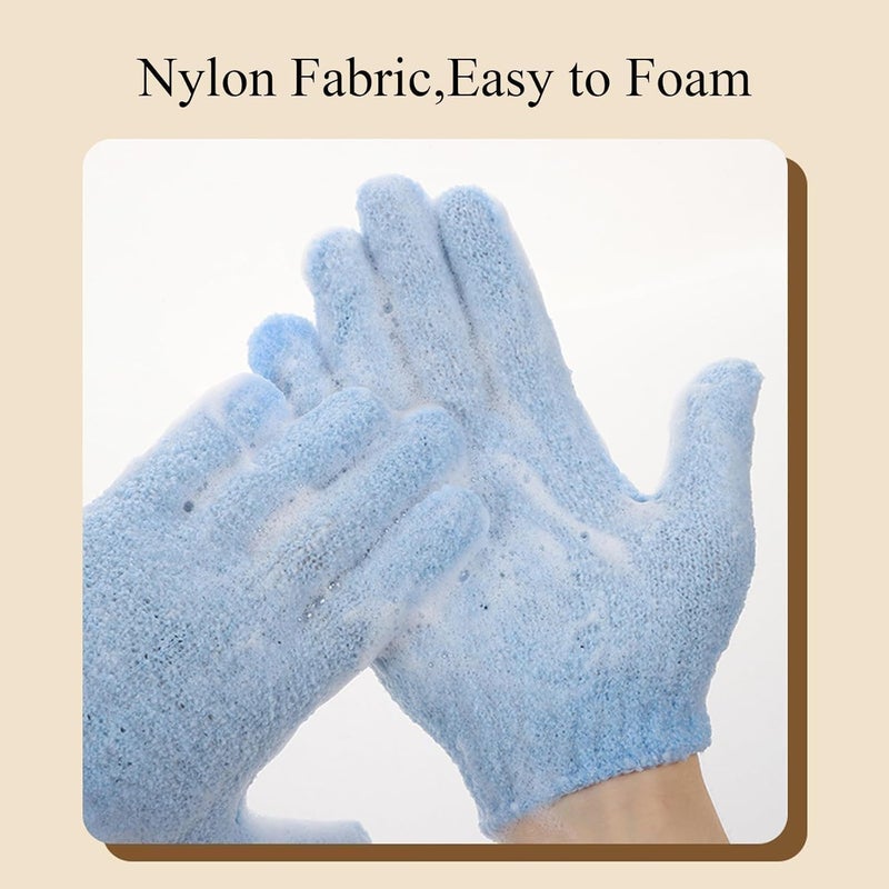MOLOPPO Bath Glove 2 PCS Use Loofah Sponge Exfoliating Body Scrubber Deep Cleansing Removes Dead Skin for Both Women and MenBlack - Image 3