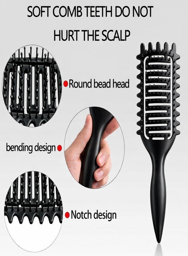 Yingbtr Curl Defining Brush,2024 Curly Hair Brush,Vented Hair Brush for Detangling, Shaping and Defining Curls For Women and Men Less Pulling (Solid black) - Image 2