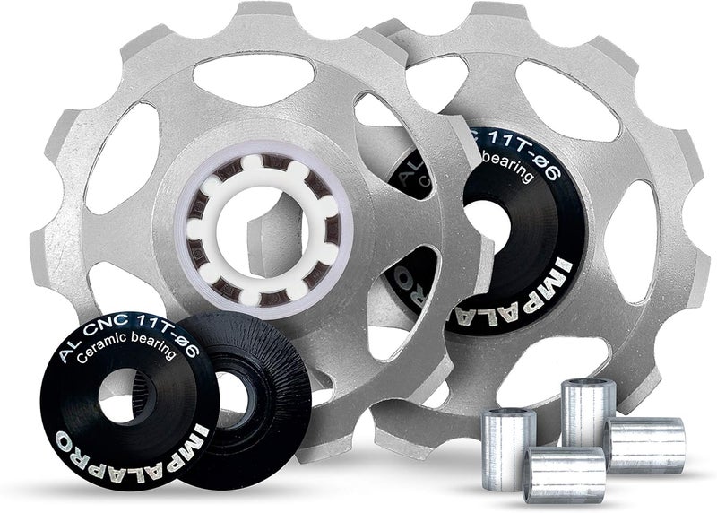 IMPALAPRO Bike Set of 2 Ceramic Jockey Wheels 11t - Derailleur Pulley - Shimano Jockey Wheels 11 Speed - Sram Pulley - Image 1