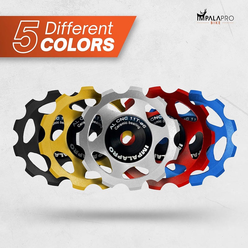 IMPALAPRO Bike Set of 2 Ceramic Jockey Wheels 11t - Derailleur Pulley - Shimano Jockey Wheels 11 Speed - Sram Pulley - Image 2