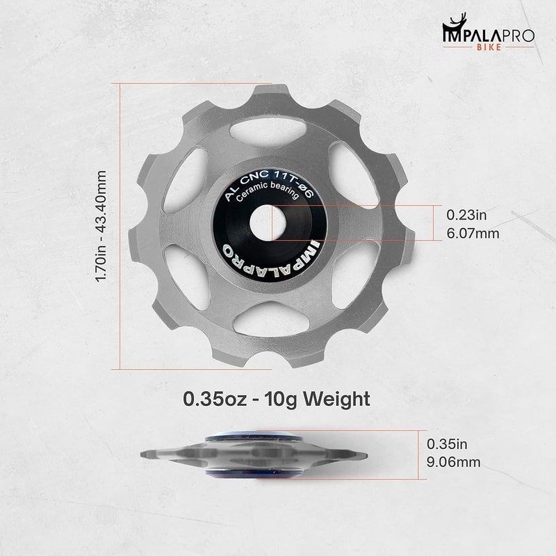 IMPALAPRO Bike Set of 2 Ceramic Jockey Wheels 11t - Derailleur Pulley - Shimano Jockey Wheels 11 Speed - Sram Pulley - Image 4