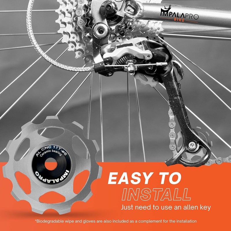 IMPALAPRO Bike Set of 2 Ceramic Jockey Wheels 11t - Derailleur Pulley - Shimano Jockey Wheels 11 Speed - Sram Pulley - Image 5