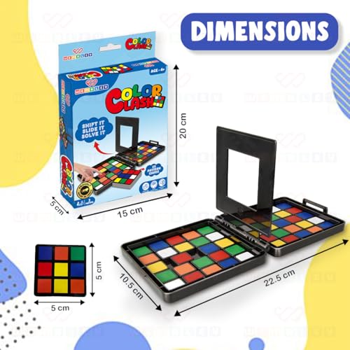 Wembley Color Tiles Cube Puzzle Race Board Game for Kids & Adults Two Player Speed Solving Face Off Brain Teaser Hand Eye Coordination Interactive Compact Engaging Thinking Game - Image 4