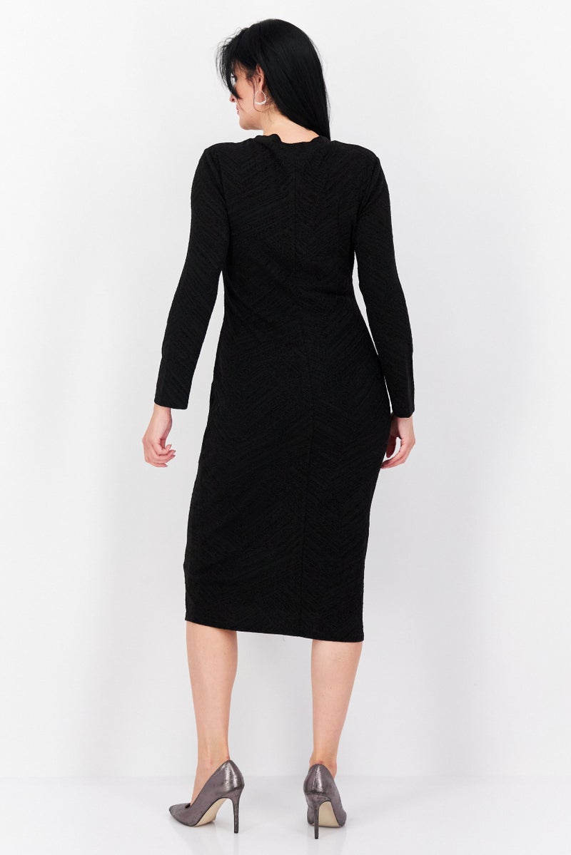 ANNE KLEIN Women Metallic Bodycon Dress, Black - Image 3