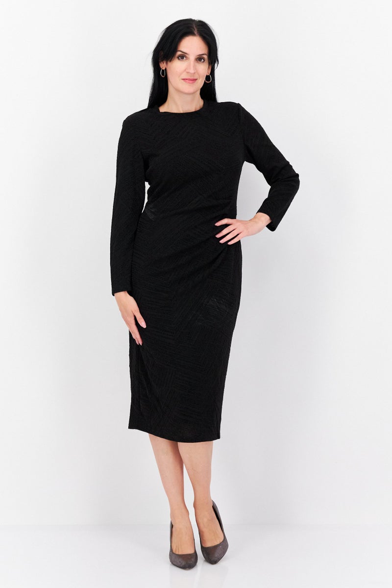 ANNE KLEIN Women Metallic Bodycon Dress, Black - Image 1