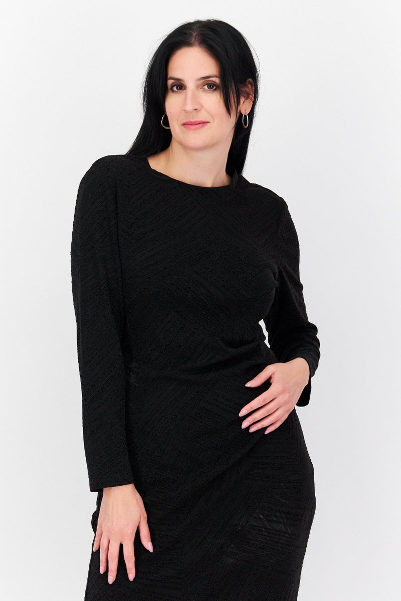 ANNE KLEIN Women Metallic Bodycon Dress, Black - Image 4