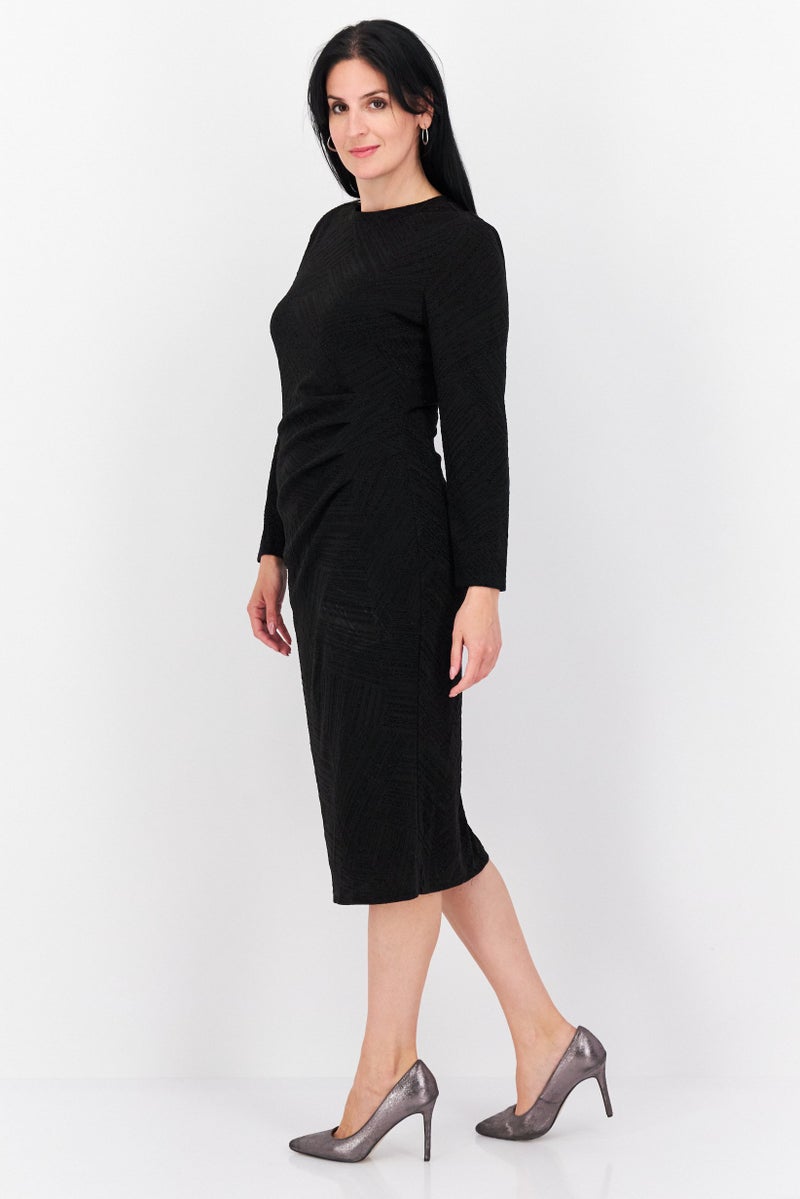 ANNE KLEIN Women Metallic Bodycon Dress, Black - Image 4