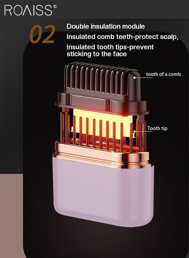 رويس فرشاة فرد شعر لاسلكية محمولة، تعديل درجة الحرارة بثلاث سرعات، عمر بطارية طويل للغاية، حديد فرد شعر سريعة التسخين بدون ضرر، مناسبة للغرة والشعر مستقيم - Image 5