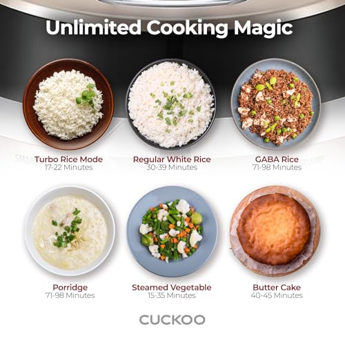 Cuckoo طباخ الأرز كوكو عالي الضغط 3 أكواب غير مطبوخة / 6 أكواب مطبوخة بتقنية التسخين بالحث، صانع أرز صغير مع 16 خيار قائمة ولوحة بخار، دليل صوتي، ذهبي (CRP-EHSS0309F) - Image 5