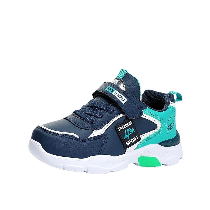 Boys' Shoes 2024 Spring & Fall New Leather-Covered Medium And Large Kidsren'S Mesh Shoes Kidsren'S Sports Shoes Single Mesh - Image 3