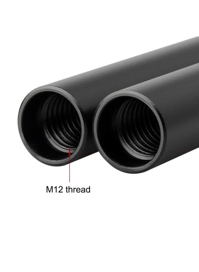 NICEYRIG 15mm Rod 16 Inch (40CM) Long for Shoulder Rig Rod Support System, Black Aluminum Alloy, Pack of 2-171 - Image 4