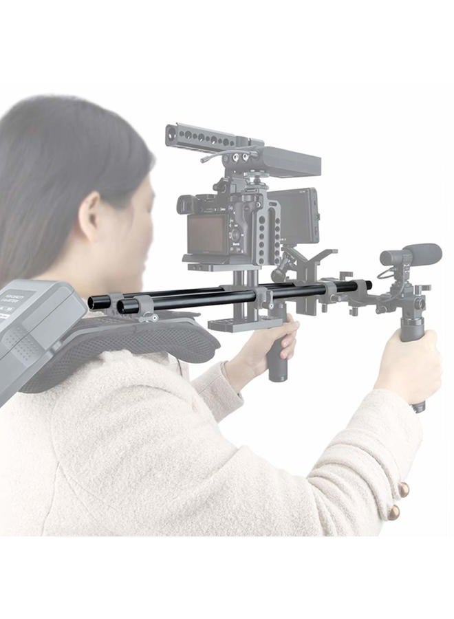 NICEYRIG 15mm Rod 16 Inch (40CM) Long for Shoulder Rig Rod Support System, Black Aluminum Alloy, Pack of 2-171 - Image 3