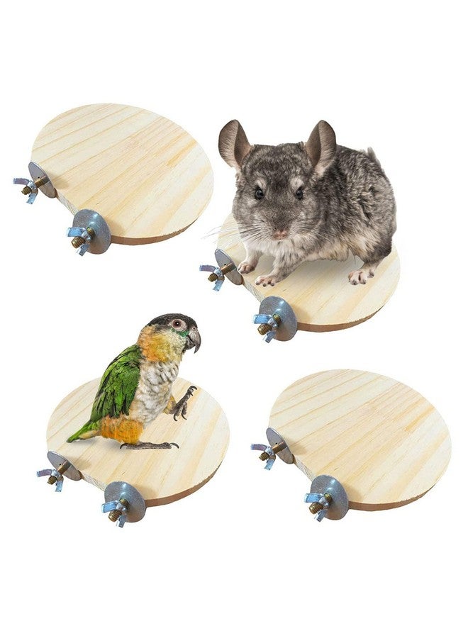 هامليدي مجموعة منصة قفص هامستر خشبي من Hamiledyi مكونة من 4 قطع، منصة خشبية للطيور والهامستر والفئران والجربوع والفئران، ملحقات القفص، منصة خشبية، حامل، لوحة، موطن للهامستر القزم السوري، الحيوانات الصغيرة - Image 1