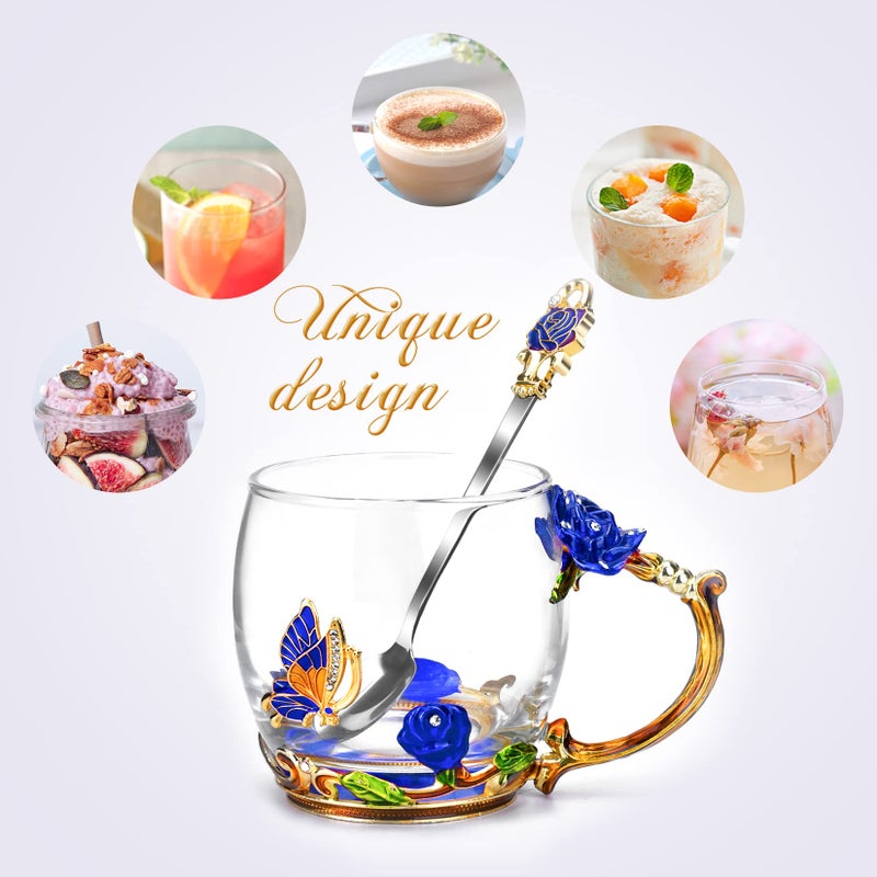 OEAGO Unique Gifts for Women Mom Coffee Mugs Gifts for Women Birthday Unique Blue Tea Cup Gifts for Women Who Have Everything Womens Gifts for Christmas - Image 5