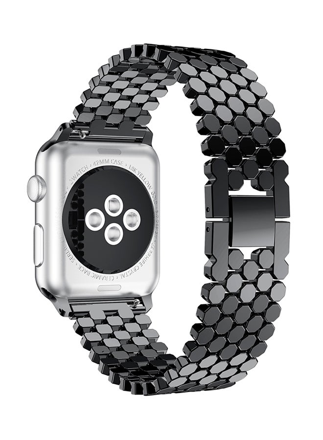 ISank Honeycomb Style Replacement Strap For Apple Watch Series 3/2/1 Black - Image 3
