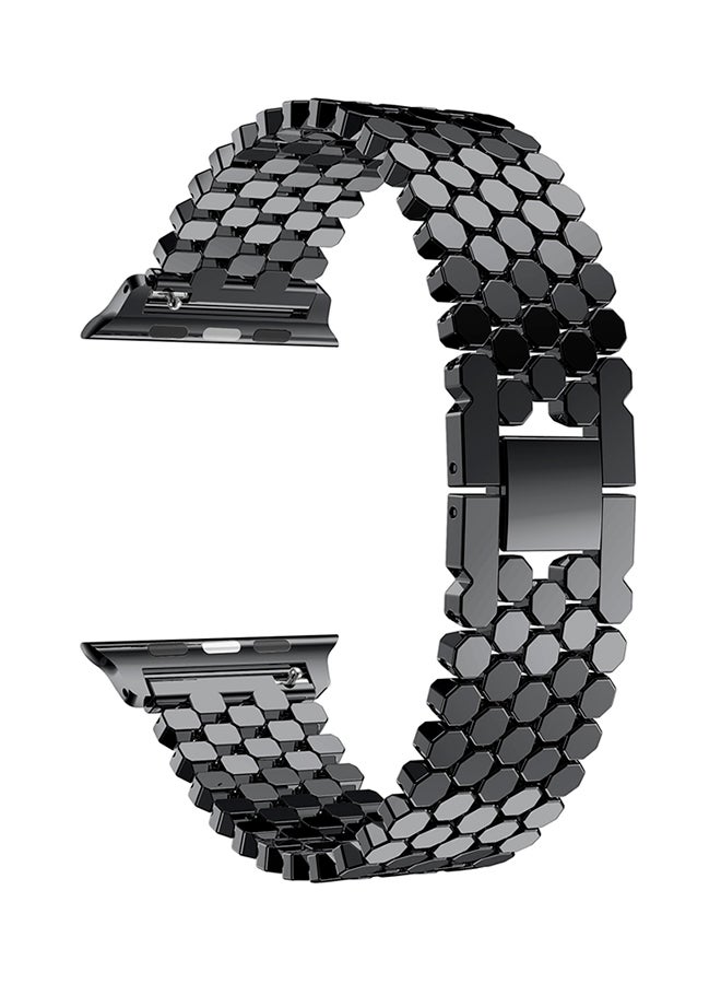 ISank Honeycomb Style Replacement Strap For Apple Watch Series 3/2/1 Black - Image 1