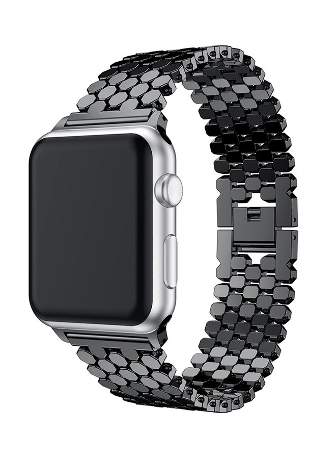 ISank Honeycomb Style Replacement Strap For Apple Watch Series 3/2/1 Black - Image 4