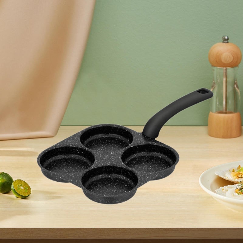 4 Cup Pancake Pan With Handle Multifunction Grill Frying Pan Nonstick Cooking Tool - Image 5