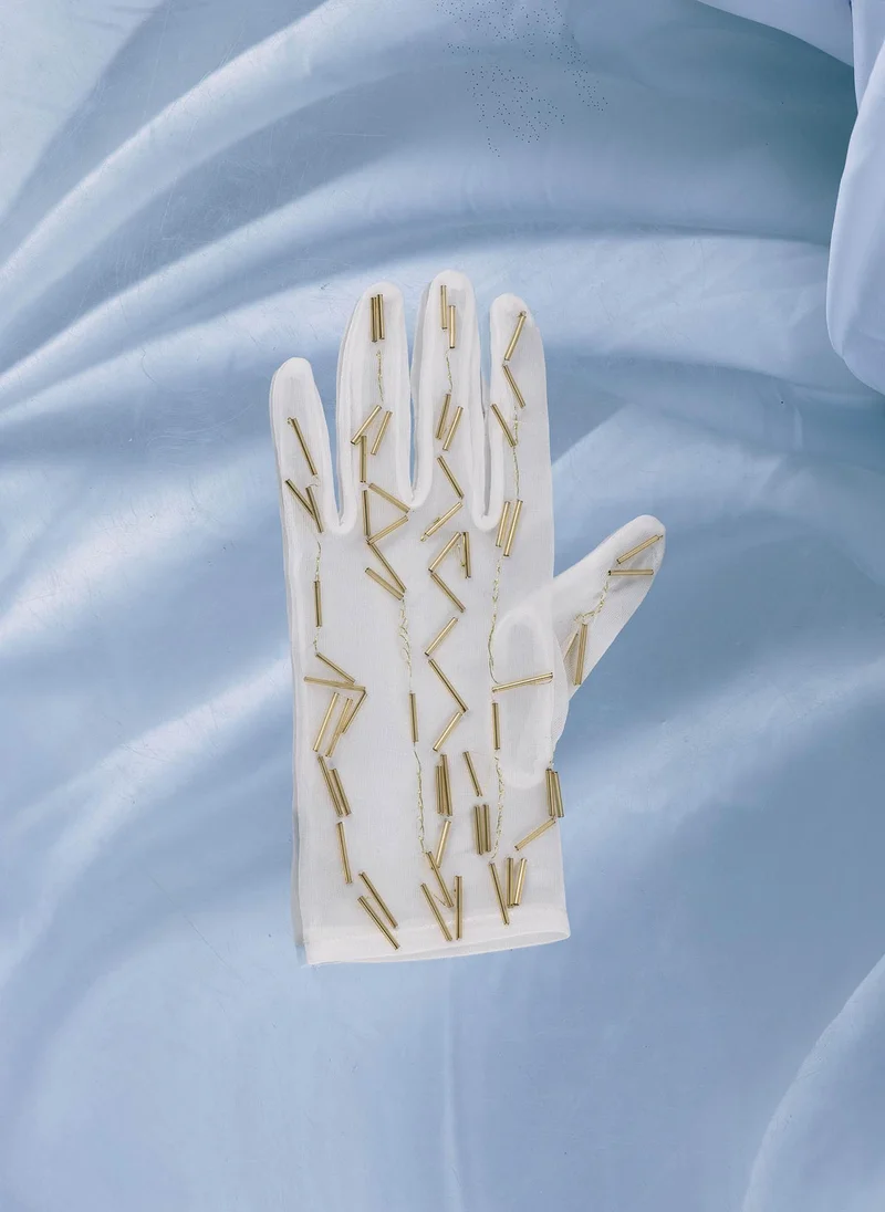 Lichi Semi-transparent gloves with golden decorations